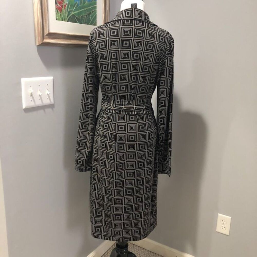 Express Black White Geometric Pattern French Cuff… - image 4